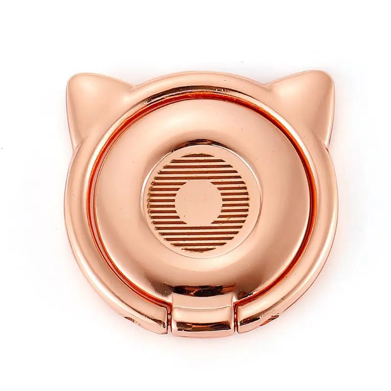 Metal Cute Cat Ear Ring Holder 360 Degree Rotary Smartphone Finger Ring Stand for Samsung iPhone Xiaomi Cellphones