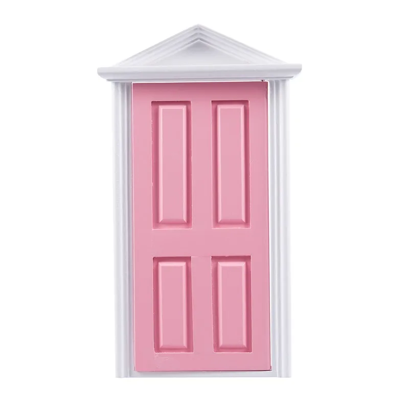 1:12 весы деревянная Фея Steepletop дверь кукольный домик Миниатюрный аксессуар - Цвет: Black