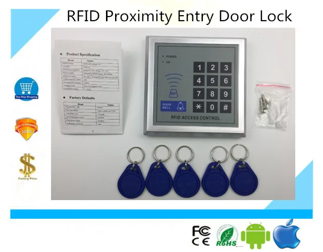 

Access Control Security RFID Proximity Entry Door Lock Access Control System 500 User +5 Keys