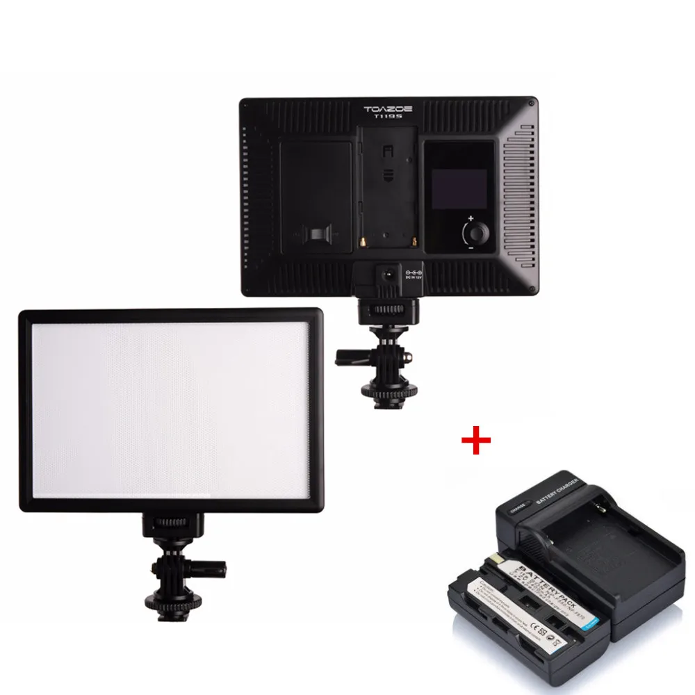 Ультра-тонкий светодиодный светильник TOAZOE T119S для видеосъемки, заполняющий светильник 3300 K-5600 K CRI95 и аккумулятор+ зарядное устройство для камеры Canon Nikon DV