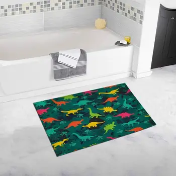 

Dinosaur with Unicorn Bedroom Living Room Bath Mat Household Non Slip Entrance Door Mat Funny Bathroom Doormat