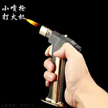 Бутик ветрозащитный Курение Портативный пламени надувные Зажигалка гладкой Jet бутан легче металла легче zb356