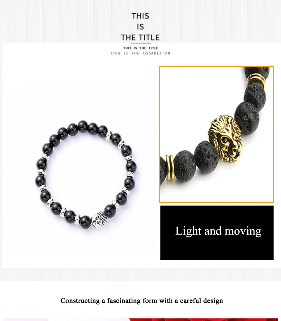 New Fashion Selection Stone Handmade Couple Eaded Bracelet Energy Buddhas Head Chakra Bracelets Male And Female Aura Buddha (9)