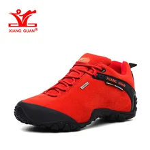XIANGGUAN Woman Hiking Shoes Women Suede Athletic Trekking Boots Red Zapatillas Sports Climbing Shoe Outdoor Walking Sneakers