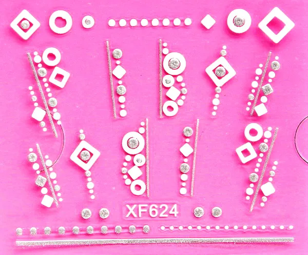 Милые 3D белые цветы дизайн переводные наклейки для ногтей переводные наклейки для женщин и девушек инструменты для маникюра наклейки для ногтей XF615 - Цвет: XF624