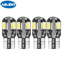 Buy Aslent 4pcs T10 W5W Led Car Light 8SMD 5730 147 152 LED Replacement Bulb For Interior Light License Plate Lamp Warm White 6000K Free Shipping