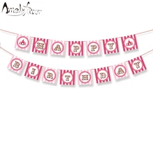 Цирковые животные тематические баннеры Беби Шауэр детский день рождения украшения поставки цирк животных флаг баннер на заказ