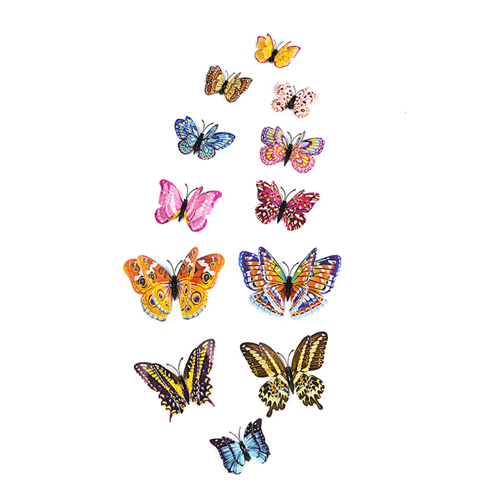 12Pcs PVC 3D Butterfly Glow in The Dark Decal Wall Magnetic Sticker Room Home Decor Wall Stickers Set