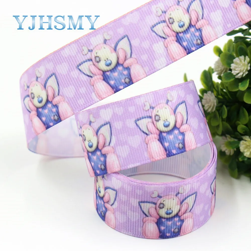 YJHSMY I 19308 558 25 мм 10 ярдов мультфильм термопечать ленты grosgrain Бант колпачок DIY