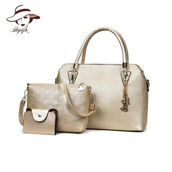 

Casual Famous Brand 3 Sets Handbag Women Composite Bag Female Large Capacity Tote Fashion Shoulder Crossbody Bags Small Purse