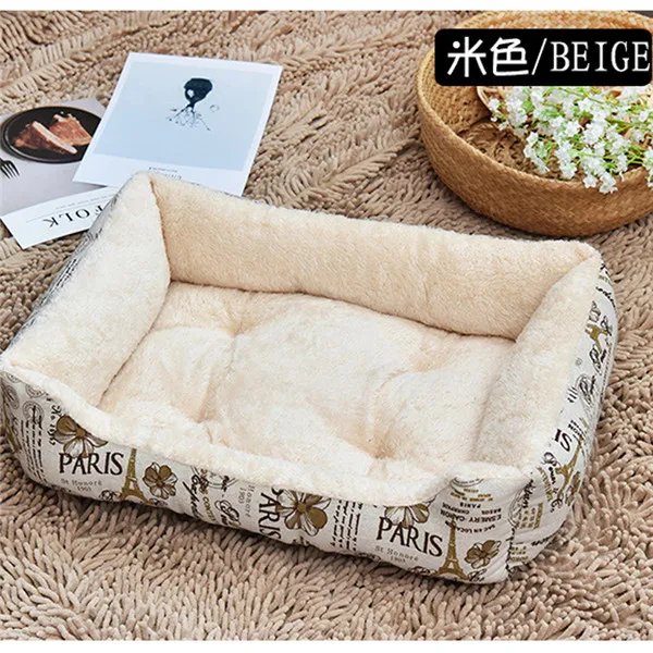 Модные кровати для кошек размера плюс, теплый мягкий флисовый диван-кровать для маленьких и больших кошек, товары для домашних питомцев - Цвет: Beige