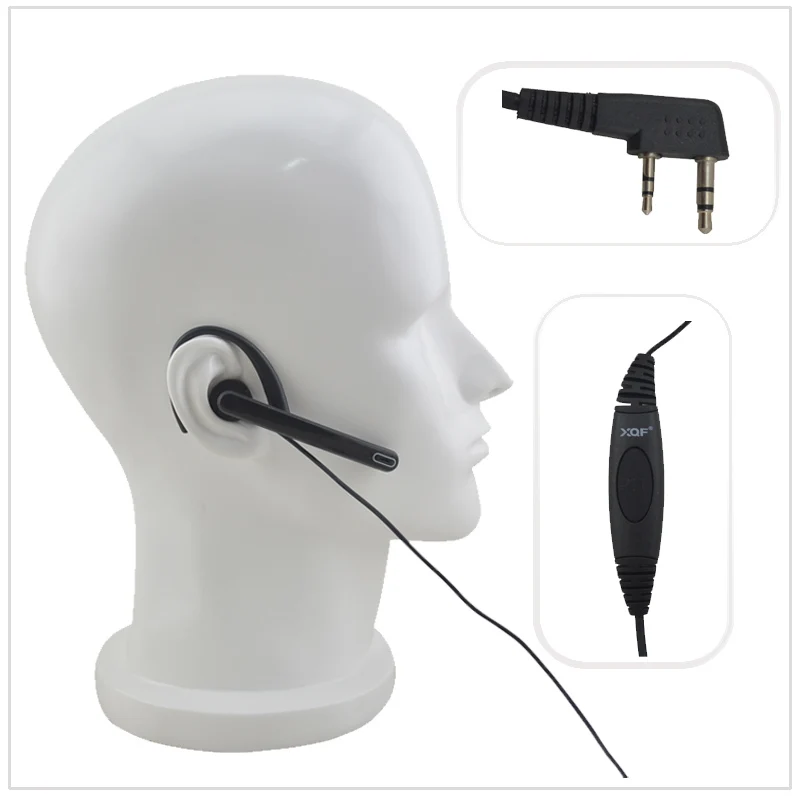 One-Wired Ear Hanger  Boom mic Ear Bar Mic PTT Headset 2-pin K plug for Kenwood Baofeng UV-5R,Wouxun KG-UVD1P, TYT MD-390