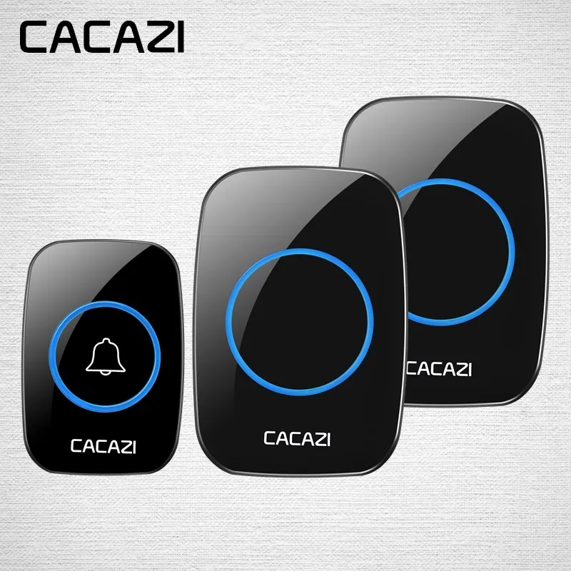 

CACAZI Newest home bell wireless 300M remote AC 100-240V 1 battery button+2 EU plug receivers 3 volume 38 ring doorbell