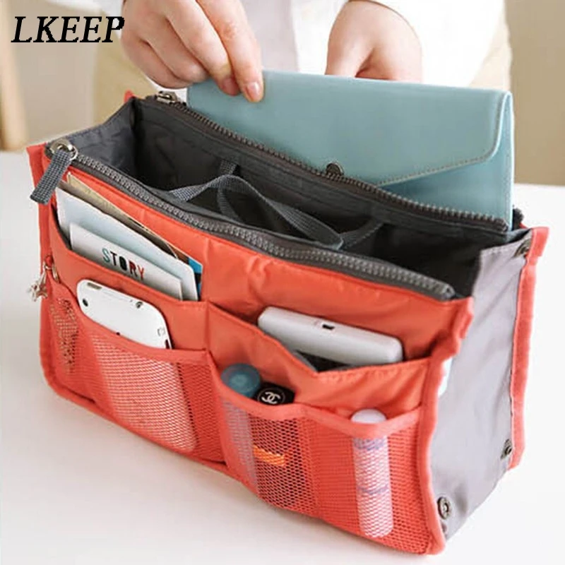 

Women Cosmetic Bag Large Makeup Bag Organizer Insert Handbag Multi Functional Women Cosmetic Storage Travel Bags