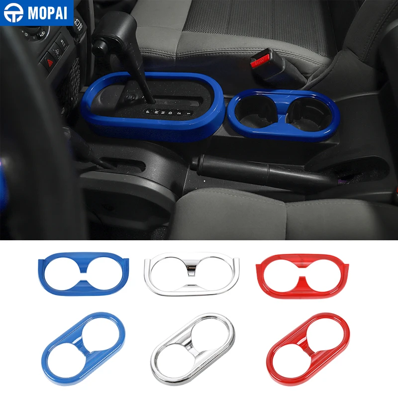 MOPAI Car Front & Rear Cup Holder Cover Trim Sticker for Jeep Wrangler