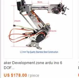 R2-Fully-Assembled-6-Axis-Mechanical-Robotic-Arm-Clamp-for-Arduino-Raspberry Скорость Бесплатная доставка