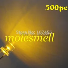 500 шт. 5 мм плоский верхний светодиодный 5 мм водный яркий светодиодный 5 мм Большой/широкоугольный желтый светодиодный 5 мм плоская головка желтые светодиоды
