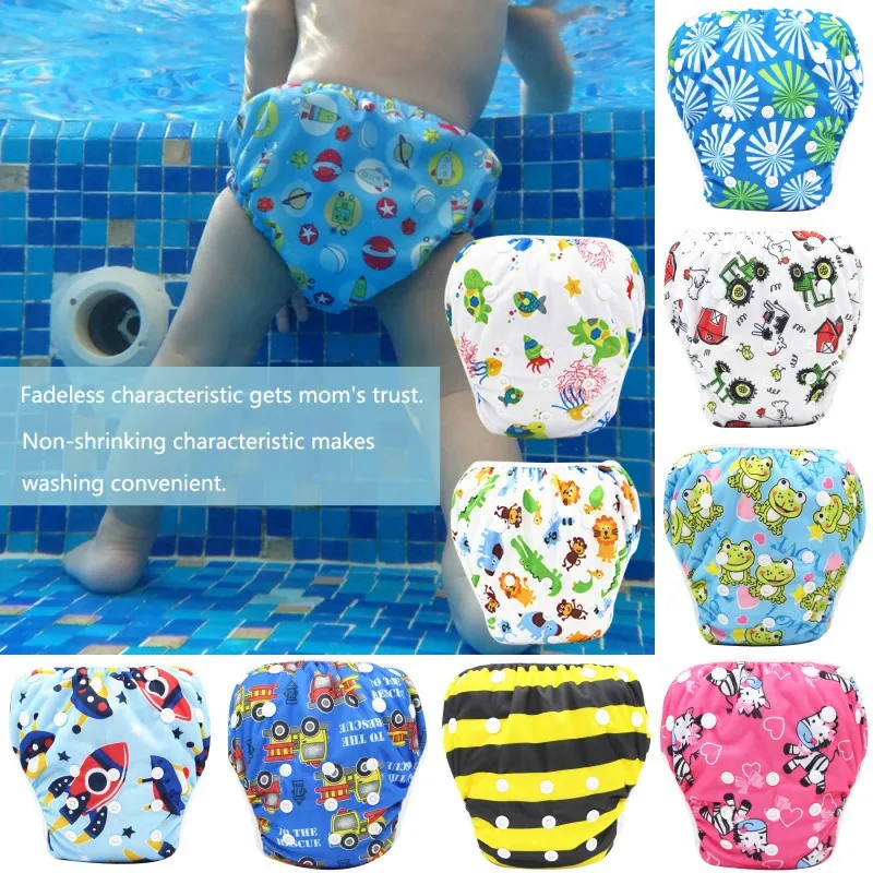 Baby Swimming Diaper Cartoon Floral Pattern Washable