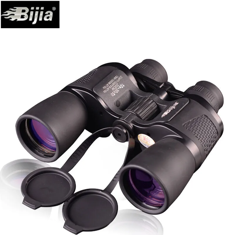 Bijia 10-30x50 бинокль HD Высокая мощность водостойкий зум Binoculo телескоп для охоты Туризм опера очки fernglas teleskop
