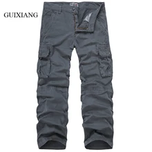 Новые Сезонные стильные мужские брюки карго модные повседневные свободные хлопковые однотонные карманы большие размеры мужские джинсовые брюки размер 29-38