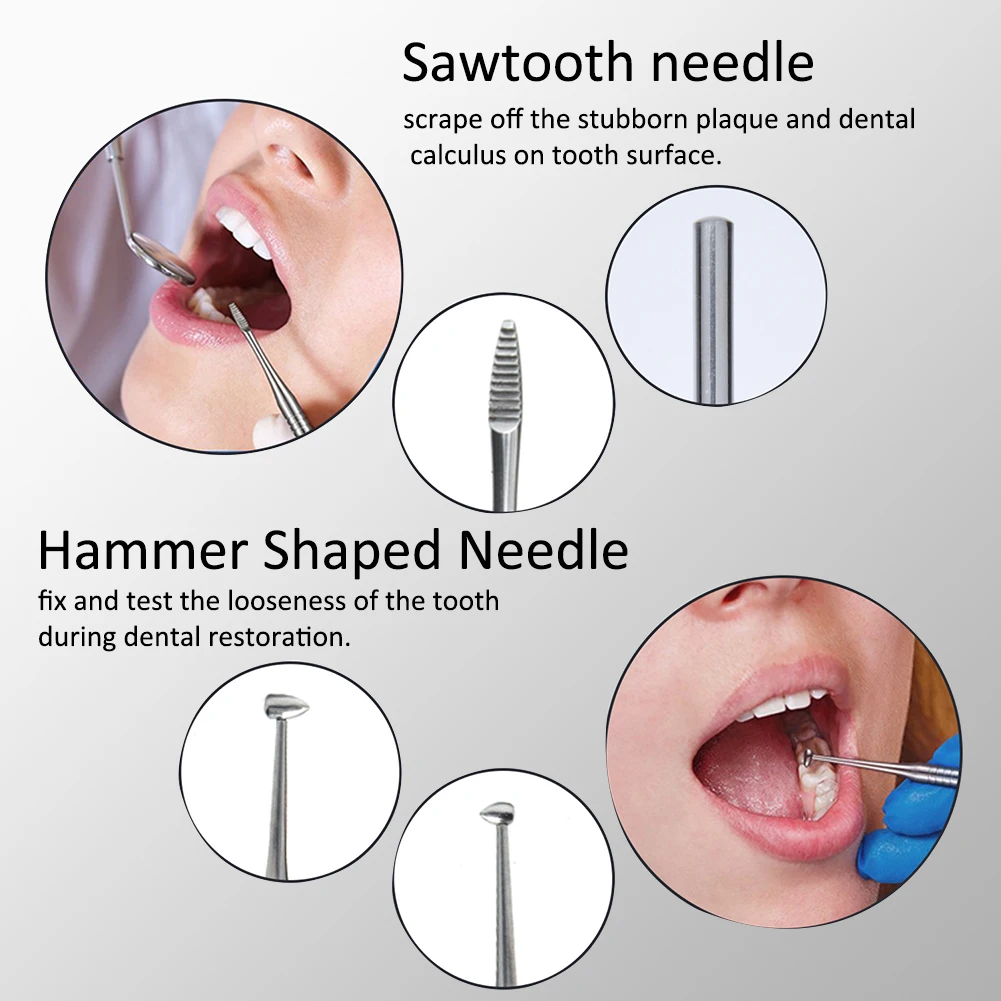8 шт. уход за полостью рта набор инструментов для ухода за зубами из нержавеющей стали гигиенический скребок для зубов для удаления налета стоматологический инструмент для удаления зубного налета зеркало для рта