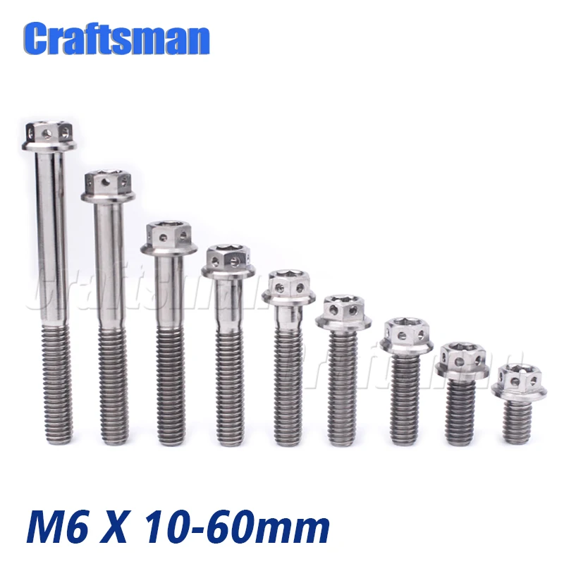 1 шт. Ti M6x 10 15 20 25 30 35 40 45 50 60 мм кожух двигателя мотоцикла болты M6 титановые