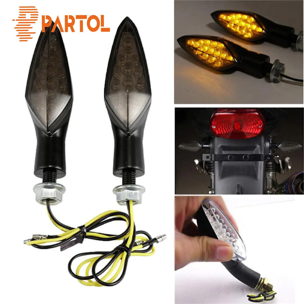 Partol Universal Motorcycle LED Turn Signal Indicator Blinker Light 12V