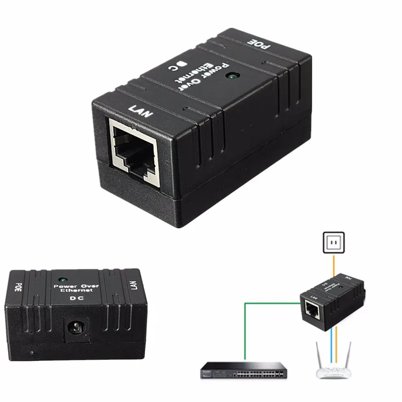 Пассивный POE Мощность Over Ethernet RJ-45 сплиттер настенное крепление адаптера для IP Камера 10/100 м, мин: 1 шт