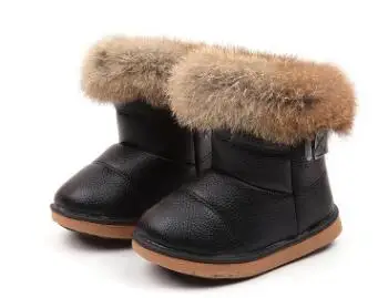 

kids boots real fur winter shoes plush warm antislip toddler black hot pink white girls ankle boot snow cheap new
