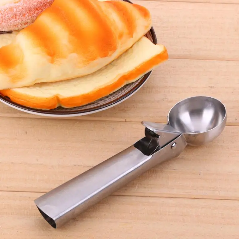 

1PC Stainless Steel Ice Cream Spoon Ice Ball Maker Frozen Yogurt Cookie Scoop Spoon Fruit Watermelon Spoon Ice Cream Tools