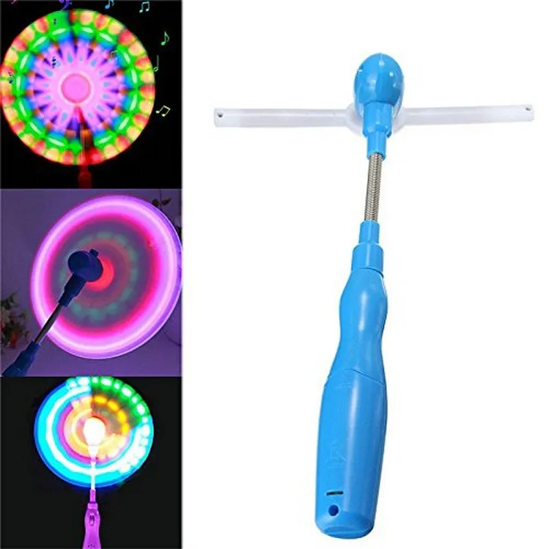 

1pcs Spinner Glow Toys Windmills Flashing Light Up LED And Music Rainbow Spinning Windmill Wind Spinner Glows Toys For Children