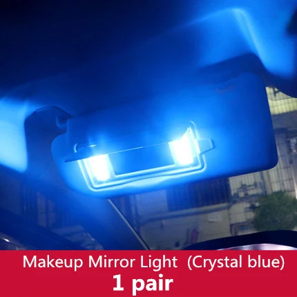 2 шт макияж зеркало светильник лампы Точечный светильник очки чехол Замена лампы для peugeot 5008 3008 интерьера модификации - Цвет: Crystal blue