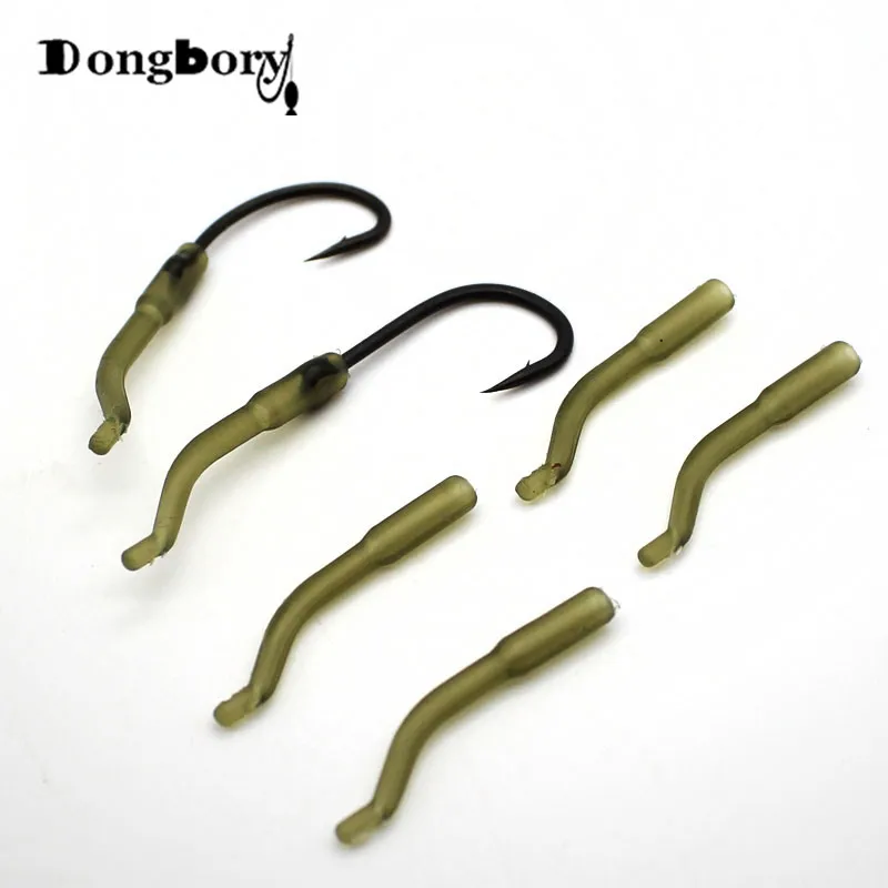 

100pcs Carp Fishing Accessories Rubber Hook Sleeve Line Aligner Camouflage Anti tangle Tube Line Terminal Fishing Tackle