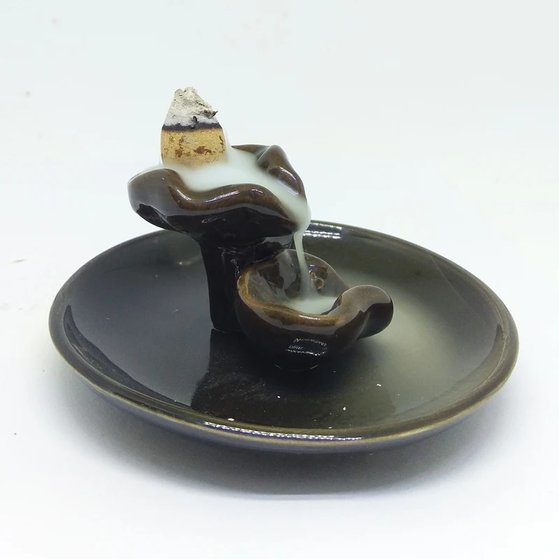 Ceramic Sansheng Stone Smoke Backflow Incense Burners mini Cone Censer