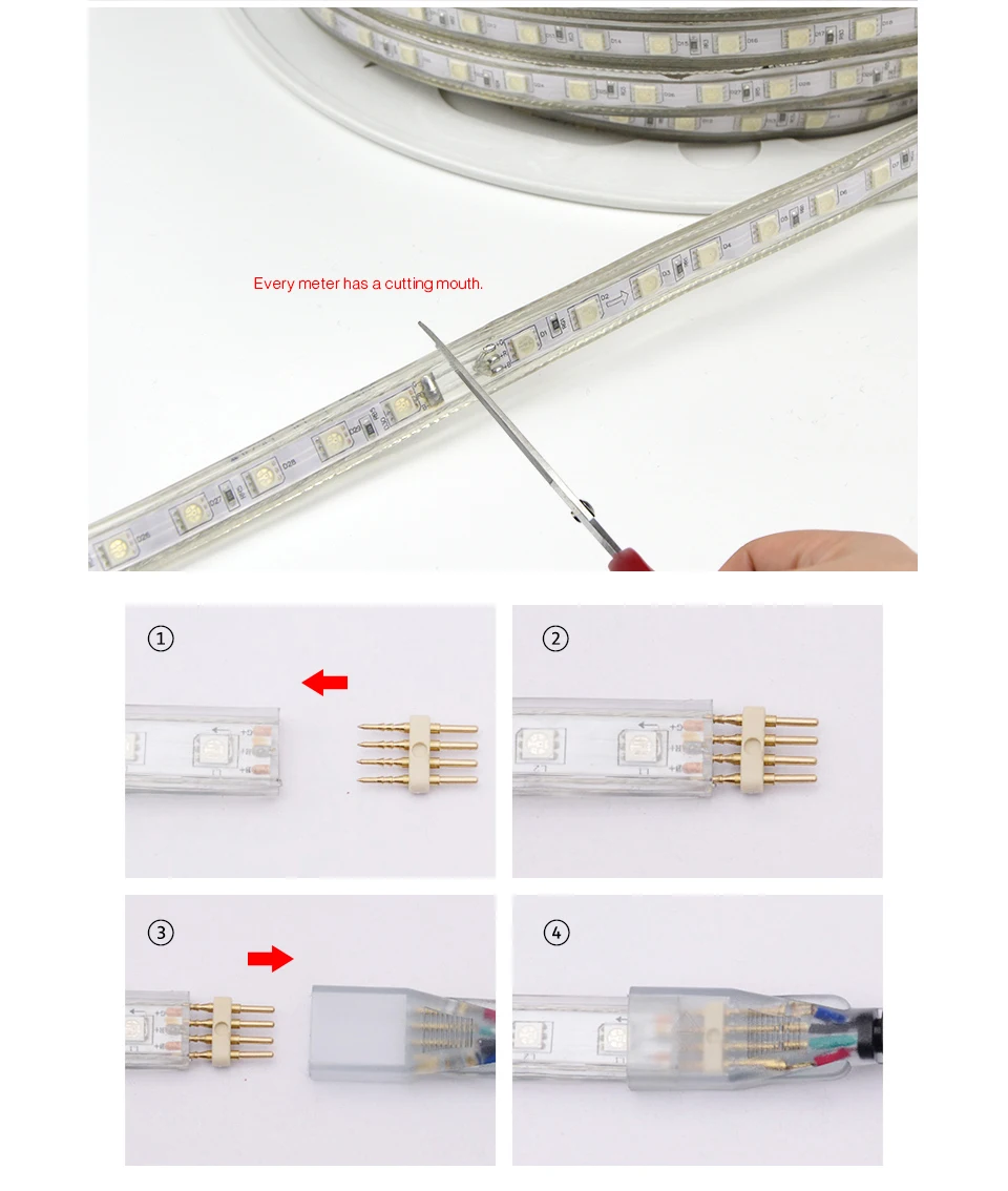 5 м 10 м 15 м 20 м 25 м 220 В 5050 SMD RGB светодиодный полосы света светодиодный ленты гибкая лента 60 светодиодный S/M наружного освещения сада ЕС