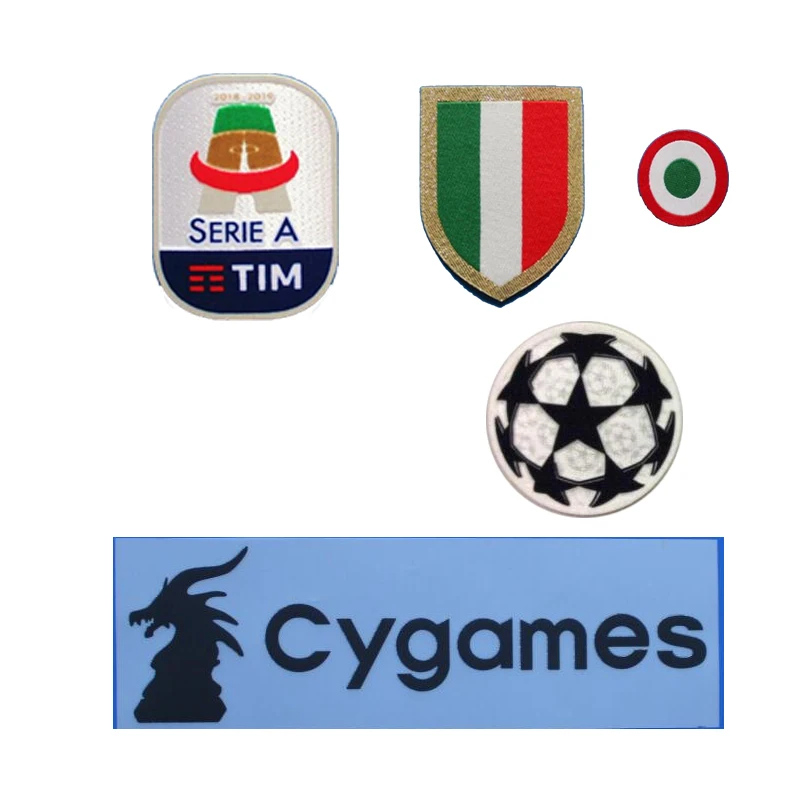 

2018-19 Juven Serie A patch set new Silicone Serie A patch+red coppa Italia Circle patch+chest Scudetto+Cygames
