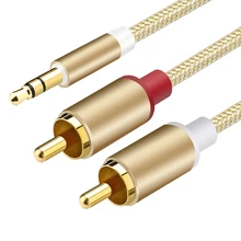 RCA Cable 2 RCA to 3.5 Audio Cable RCA 3.5mm Stereo Jack Adapter for Phone DVD VCD Amplifier DTS Speaker Home Theater Headphone