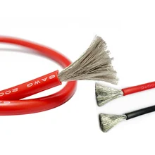 1 метр красный или черный цвет кремниевый провод 6 AWG 6# 6AWG 8AWG гибкий силиконовый провод высокая температура луженая медь кабель