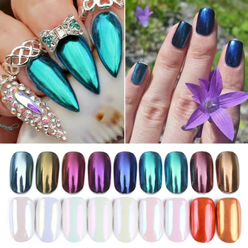 

BORN PRETTY Mirror Nail Powder Metallic Color Gold Blue Purple Nail Art Glittering Chrome Pigment Dust Nail Decoration 1g