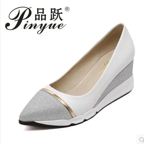 Bout Lady blanc Cales Talons Femmes Mode Noir Or Base Hauts Rose Wedge À 34 De 39 Taille Ruban Chaussures Pointu forme Plate POx1dSx