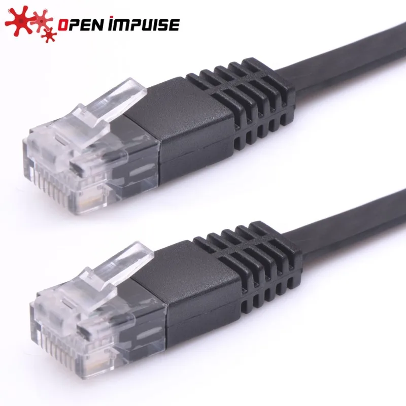 Flat CAT6 UTP Ethernet Cable Black