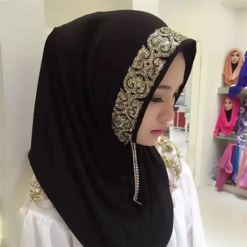 Fbluscluurs Codiaeum мусульманский хиджаб эластичная ткань Малайзия мгновенный удобный Muslima шаль головной убор шарф Тюрбан повязка на голову