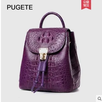 pugete New crocodile backpacks for women's leather backpacks for women's business casual backpacks - Цвет: A4