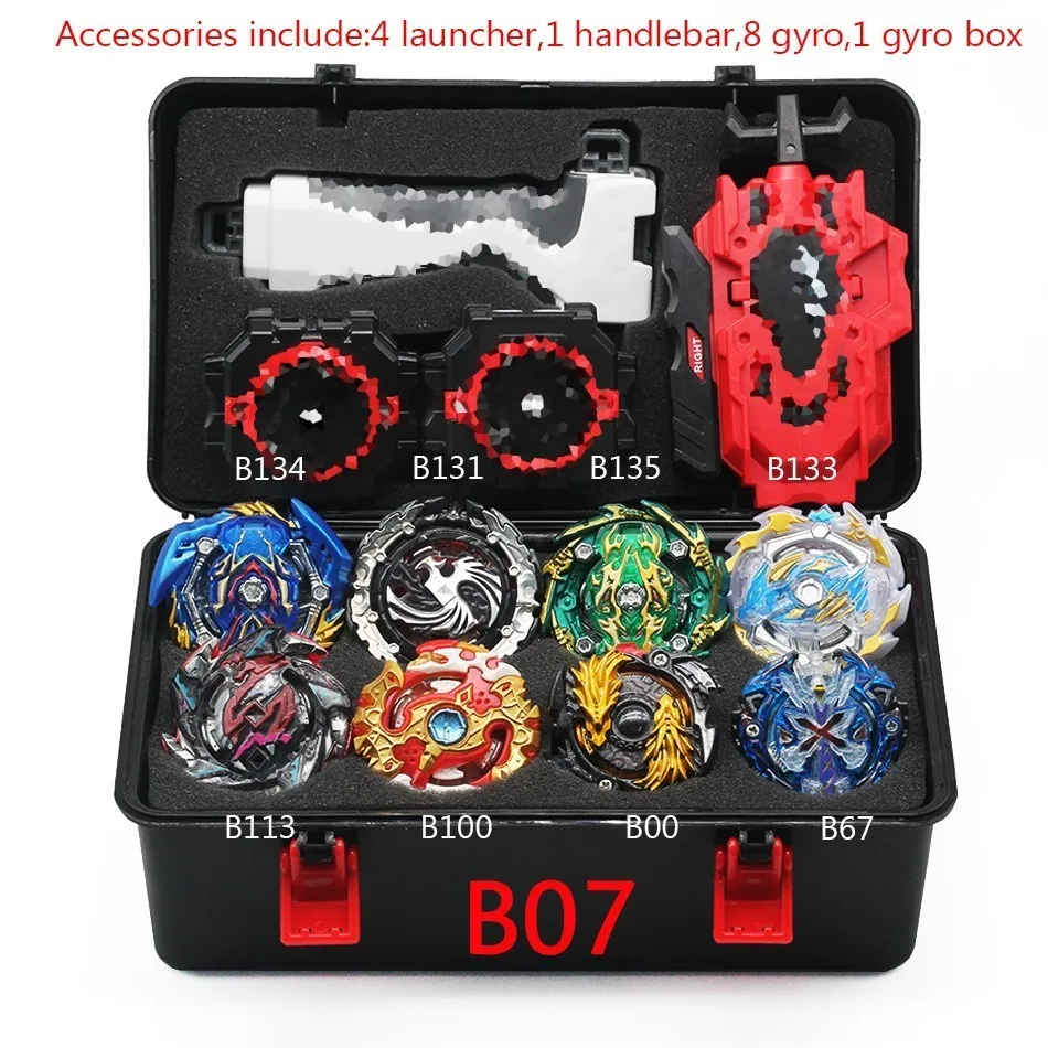 Топ Beyblade Burst Bey Blade игрушка из металла Funsion Bayblade набор коробка для хранения с ручкой пусковая пластиковая коробка игрушки для детей - Цвет: B07