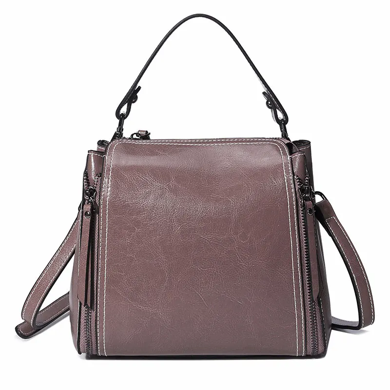 

Women's Bags Designer Handbags High Quality Genuine Leather Bags for Women Double Zipper Ladies Shoulder Bag