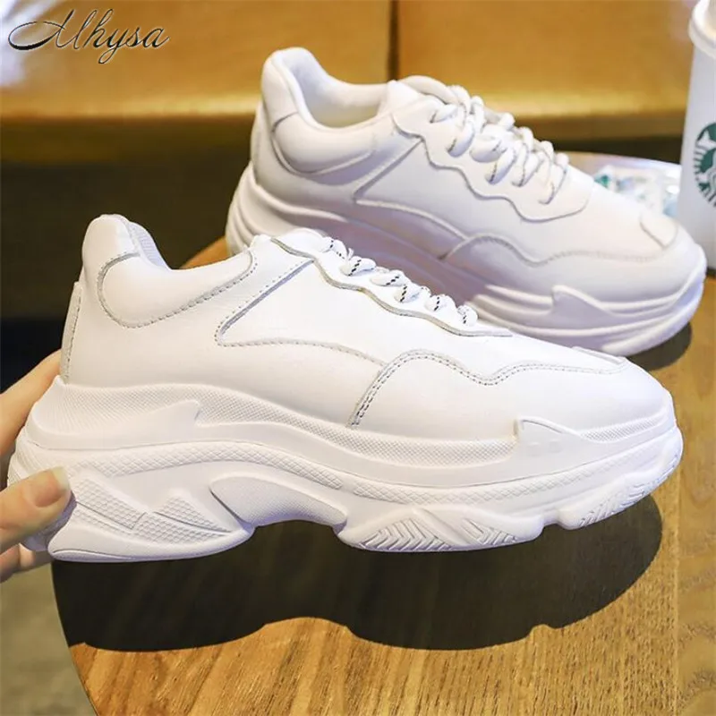 Mhysa/Новинка года; летние белые женские кроссовки; Модные женские кроссовки на толстой платформе; Повседневная обувь; Zapatos De Mujer; T1036