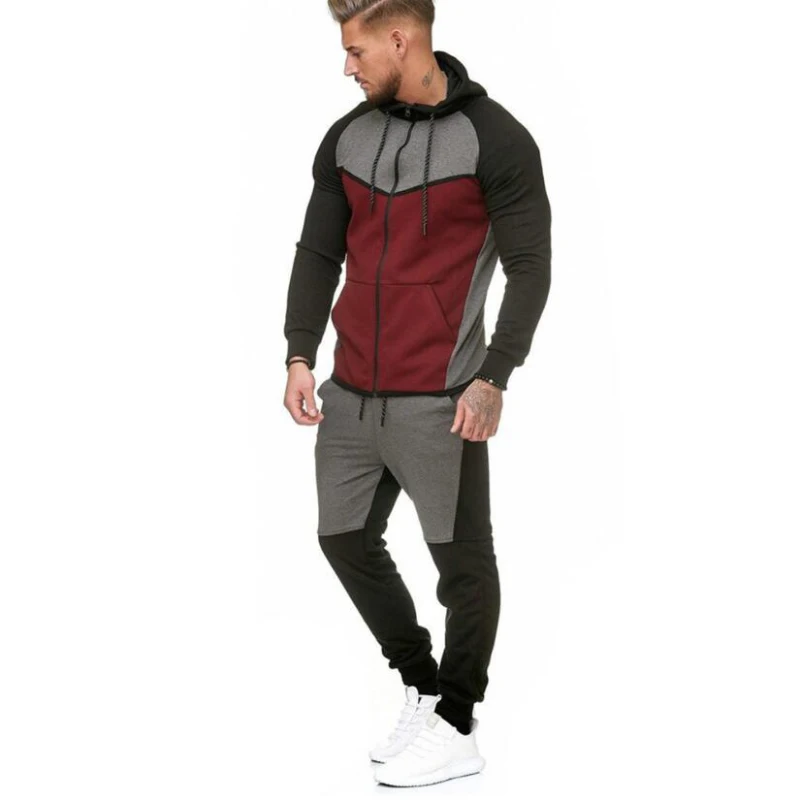 Suit Sport Clothing Set Running Jogger Tracksuit (8)
