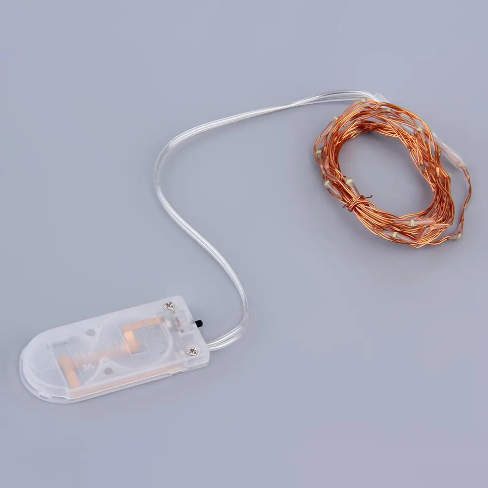 

10 pcs 2m 20 LEDs Button Battery Operated LED Copper Wire String Fairy Lights Party Blue