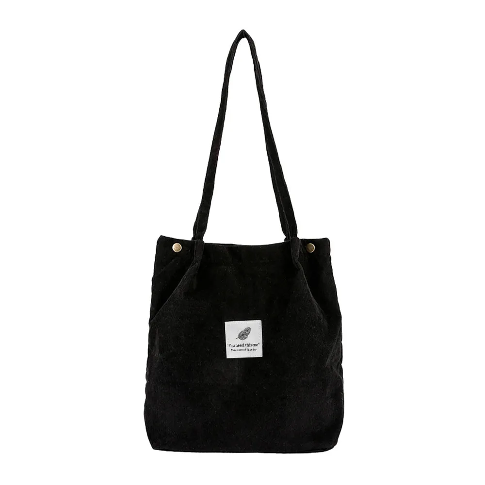 

Maison Fabre Fashion Women Corduroy Pure Color Softback Double Shoulder Bag Satchel Tote Handbag big capacity Hasp Travel Bag