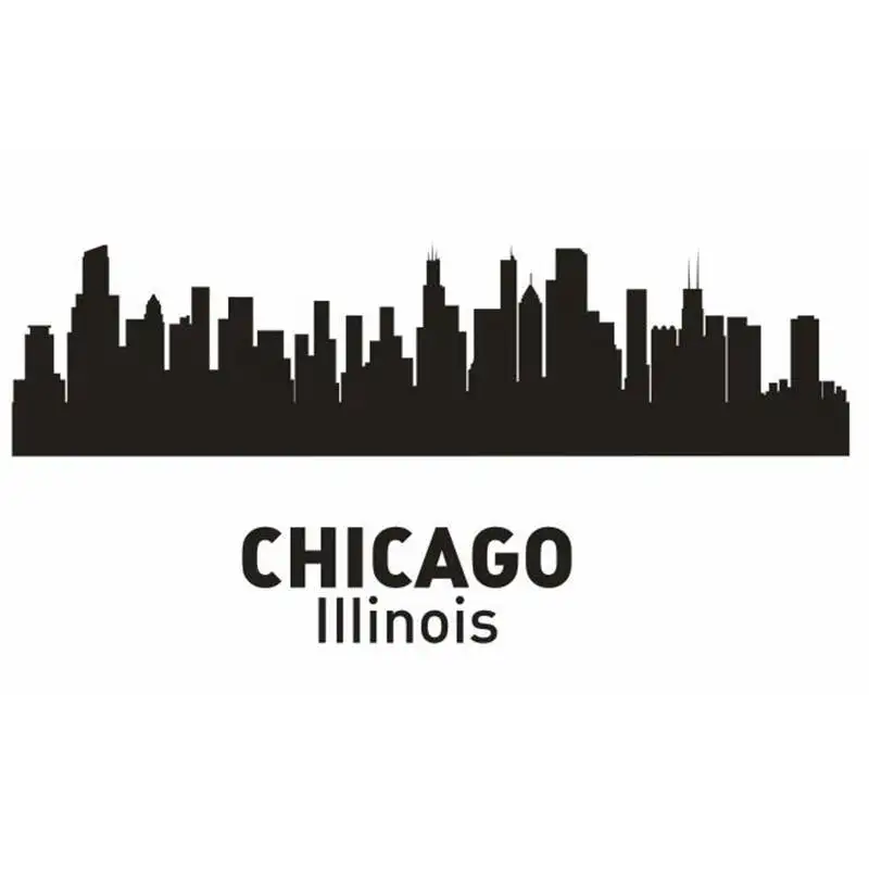 Dctal Chicago City Aufkleber Wahrzeichen Skyline Wand